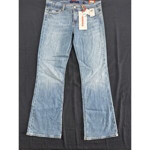 Vigoss USA Premium Bootcut Jeans Saddle Wash Distressed Blue Size 13/14 NWT